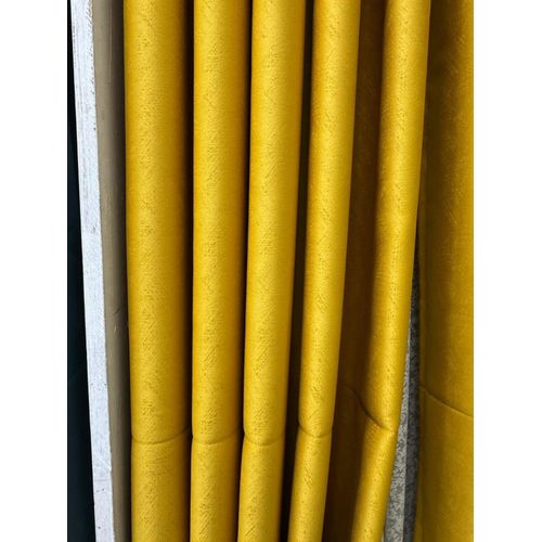2Pcs New Superior Quality Heavy Fabric Mustard Yellow Curtains For Home Living Room, Dining Room, Bedroom Windows and Doors. They Come with Eyelet Header and a height of 2.25m