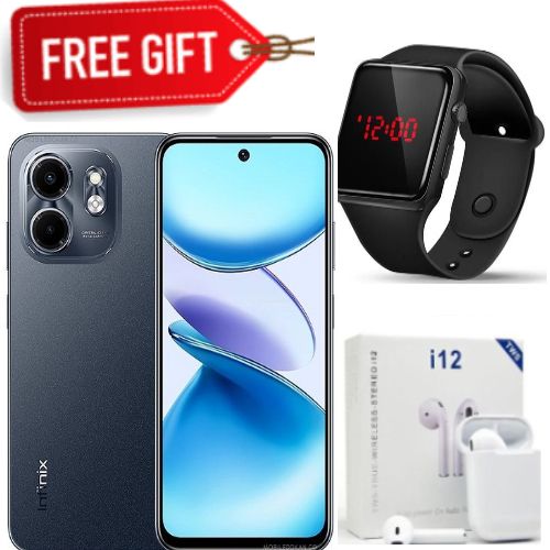 Smart 10 66 Inches3GB RAM64GB ROMBattery 5000 MAhNetwork 4G Dual SimBlackEarpodsLEDwatch