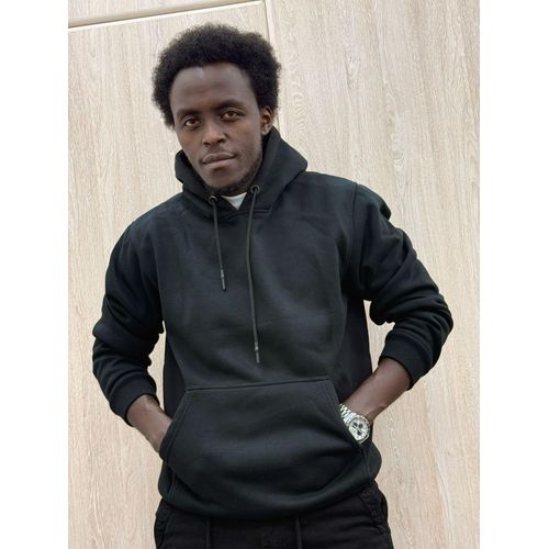 Black unisex cotton hoodies