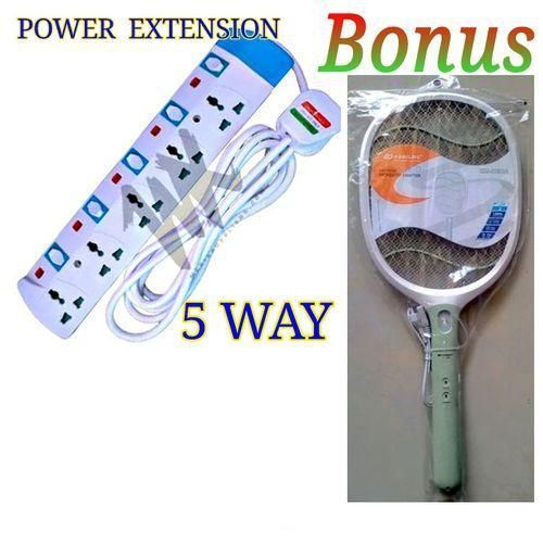 Power King 5 Way Extension With Switch +Extra Mosquito Killer