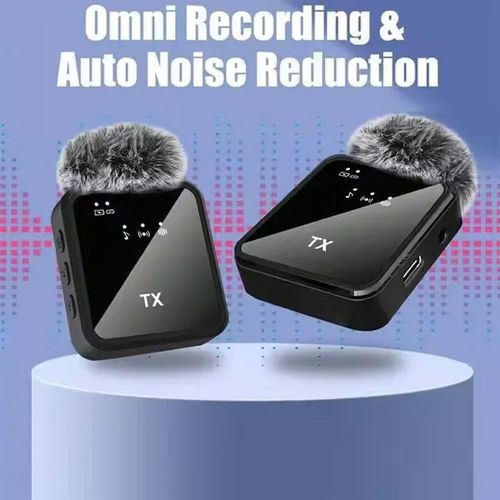 F11-2 Universal Wireless Lavalier Microphone with Dual Mics for Camera Interview Live Stream and Teaching