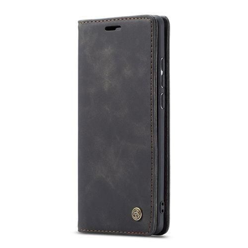 TECNO CAMON 20 BLACK CASEME LEATHER FLIP COVER WITH MAGNETIC CLOSURE, KICKSTAND AND CARD POCKET SLOTS
