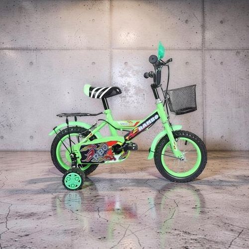 Comfy Seat Basket Fun Safe Enhanced Quality Green Size 12 Inch 2-4 years Old 85100 cm Children Kids Bike Bicycle with Stabilizer Front Basket