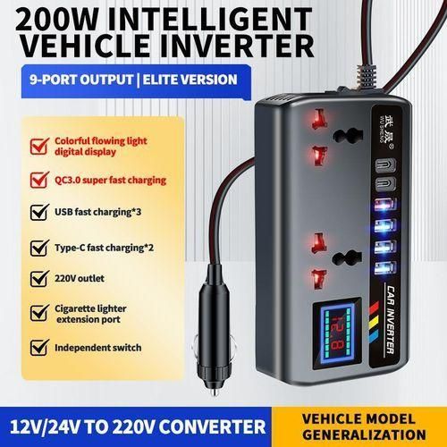 12V/24V to 220v car inverter truck car universal converter mobile phone dual flash charging socket charger