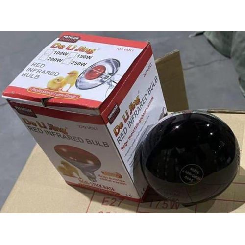 250w Red Hard Glass Infrared Chicken Heating Bulb