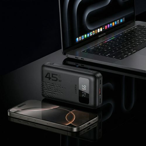 PB5211 45W Laptop Power Bank - 10200mAh High-Power Portable Charger with Smart LED Display for MacBook iPhone Samsung and Type-C Laptops