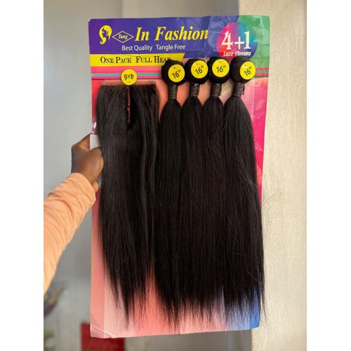 Straight hair bundles plus closure