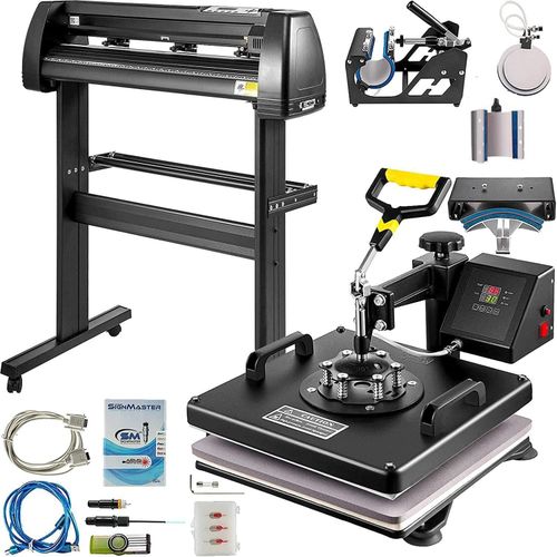 8 In 1 Heat Press 12"x15" Transfer Machine and 2 feet Vinyl Cutter/plotter Cutting Diy