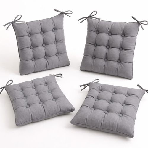 4pcs tufted Grey chair padscushions