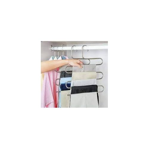 Spiral S-Shaped Metal Space-Saving Trouser Pants Hanger - Closet Organizer For Multiple Pants