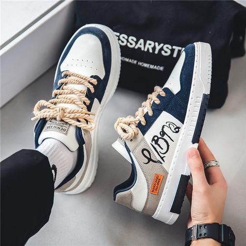 Mens Trendy Casual Sneakers WhiteBlue-EU 40