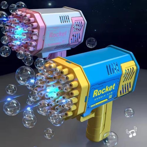 Holes Bubble Blower Gun Rocket Automatic Bubble Launcher Machine Gun Toys Bubble Gun