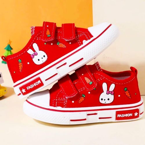 Kids Red Comfortable Rubber Shoes