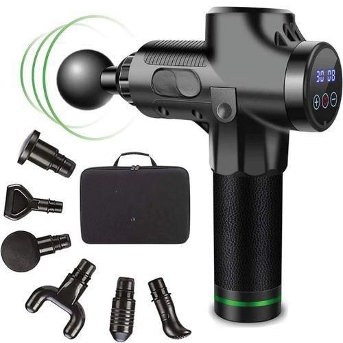 Wireless Ultra-powerful Percussive Massage Gun With Six Detachable Heads And Case