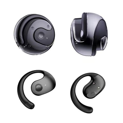 Open Ear Wireless Earbuds with AI Translation - Clip-on Sports Earphones for Running Workout Bluetooth 53 TWS Headphones with Mic-Black