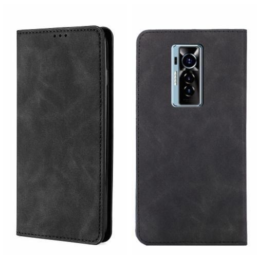 Wallet Black Retro Leather Flip All-Round Protection Cover Case For Tecno Phantom X