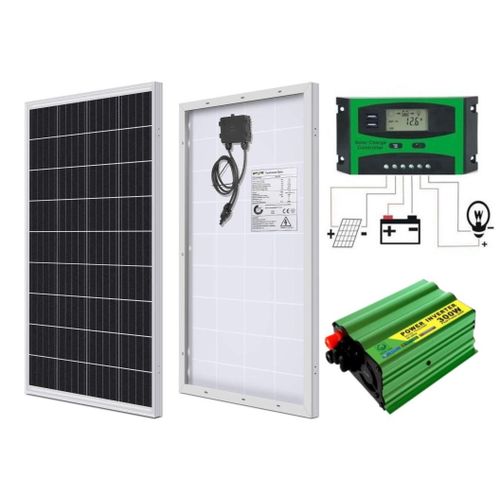 400 W Solar Panel Monocrystalline Solar Panel + Free 10A Solar Charge Controller + Free 300W Solar Power Inverter DC To AC Solar Inverter