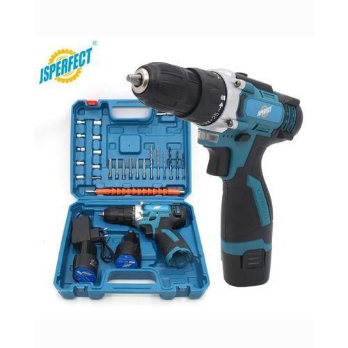 JSPERFECT 12V high torque cordless mini drill with 2 lithium battery