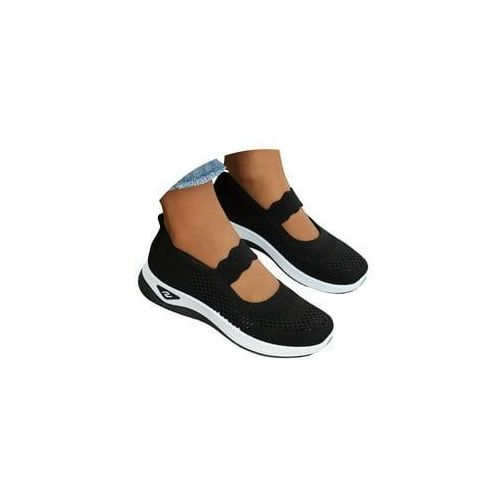 BREATHABLE KNIT MESH SLIP-ON WALKING SNEAKER/ FLATS