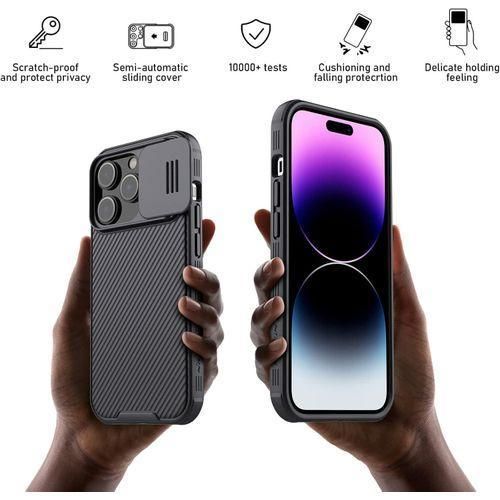 iPhone 14 Pro Max Nilkin CamShield Pro 14 Pro Max Case With Slide Camera Cover Back Cover Compatible Protective Phone Case 6.7'' - Black