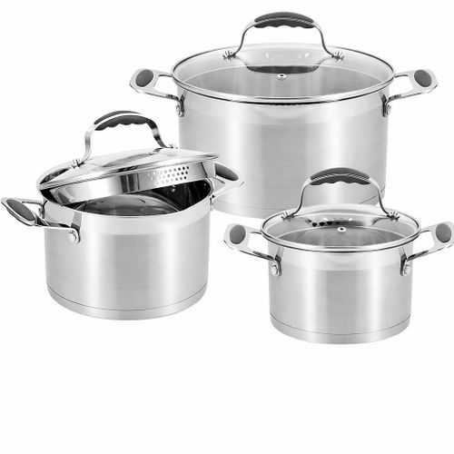 Stainless steel casserole suitable for gas and electric