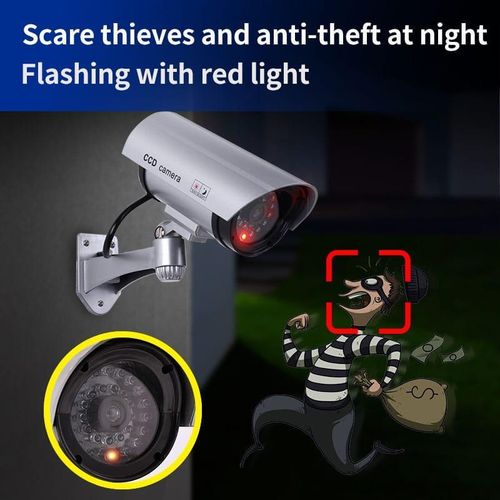 Security Dummy CCTV Fake Bullet Camera with LED Light Indication