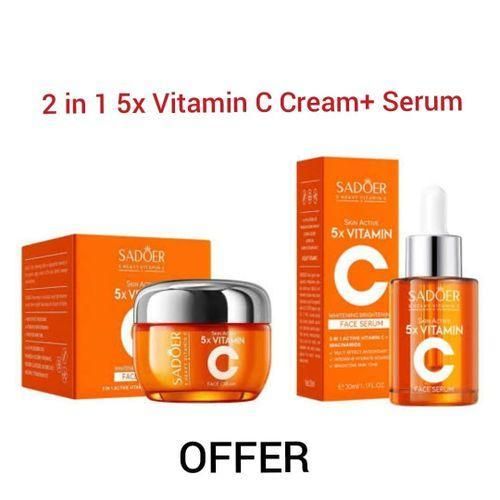 SADOER 2 in 1 Skin Active 5 x Vitamin C Serum Complementary 5x Vitamin C Cream