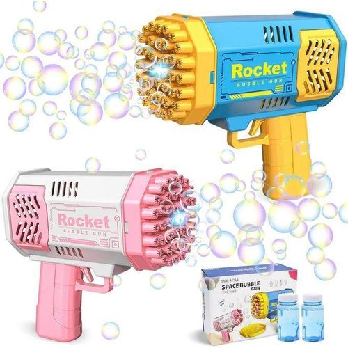 Bubble Machine Rocket Shape Bubble Gun Toy for Kids Ages 4-8 Gifts Adults Party Favors Summer Wedding Easter