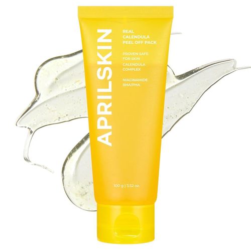 Real Calendula Peel Off Pack Mask with Niacinamide, BHA/PHA. Glows, Refine texture, Minimizes & Unclogs pores, Removes dead skin cells, blackheads, Puffiness, impurities, excess sebum, oil, dirt, Soothes Redness & irritation, exfoliates & even the skin