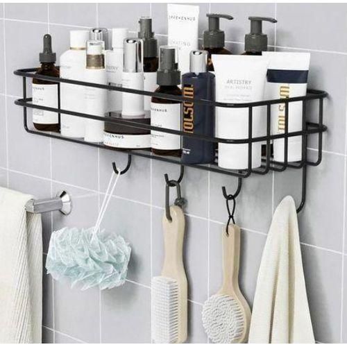 Bathroom Shelf Organizer Storage Rack With Towel Hanger