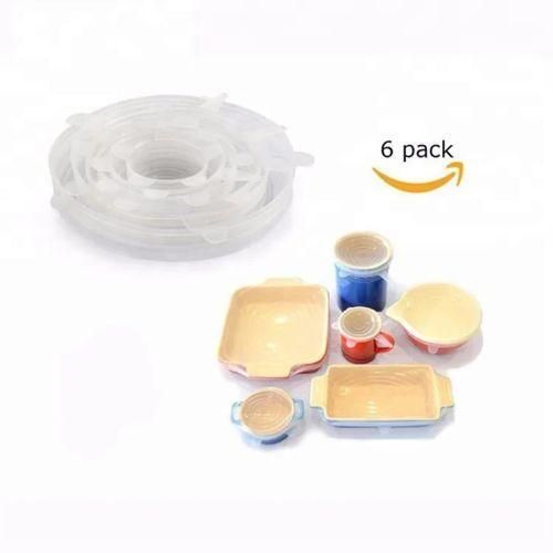 6pcs stretchy silicone food covers To keep your food fresh all day long