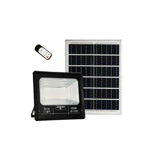 300W Solar Flood Light Outdoor Remote Control, Auto On/Off Dusk To Dawn Street Light -(BLACK)