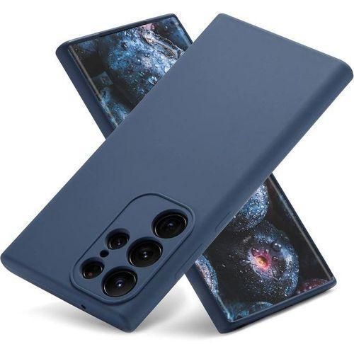 Samsung Galaxy S23 Ultra Case Liquid Silicone, Skin Touch Gel Rubber Case with Soft Microfiber Lining, Cute Slim Full Camera Protection Cover, Dark Blue