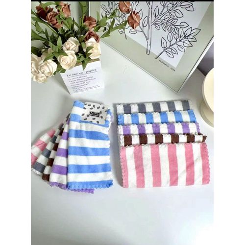 5pc Microfibre Kitchen Towels Multicolor Set 30x30 cm Soft Absorbent Quick Dry Durable Stain Resistant for Cleaning, Drying, Wiping, and Everyday Kitchen Use Premium Quality
