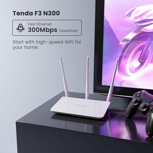 Wifi Router F3 N300 Wireless Router – High-Speed WiFi, 300Mbps, 4 LAN Ports, Easy Setup, and Stable Connection for Home or Small Office