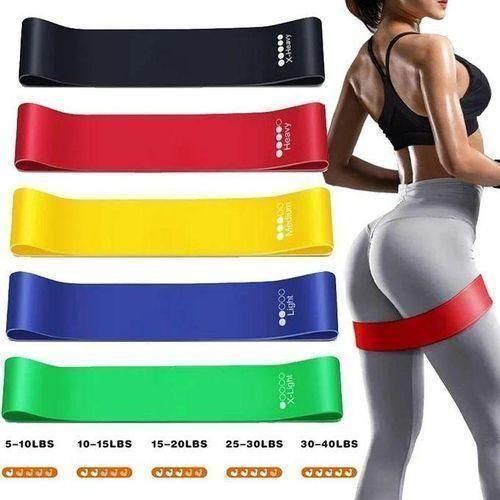 5 Piece Set Resistance Loop Exercise Body Bands with Carry Bag Workout Stretch Bands Resistance Bands