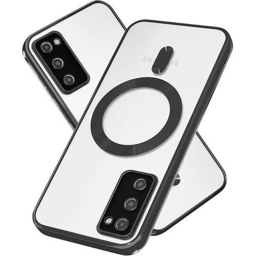 Samsung Galaxy S20 Black Electroplated Magnetic for MagSafe Shockproof Transparent Case Cover, Protective Phone Case