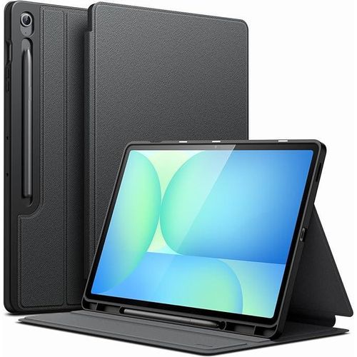 for Samsung Galaxy Tab S10 FE Plus/S10 FE+ 13.1-Inch with S Pen Holder, Slim Folio Stand Protective Tablet Cover, Multi-Angle Viewing (Black)