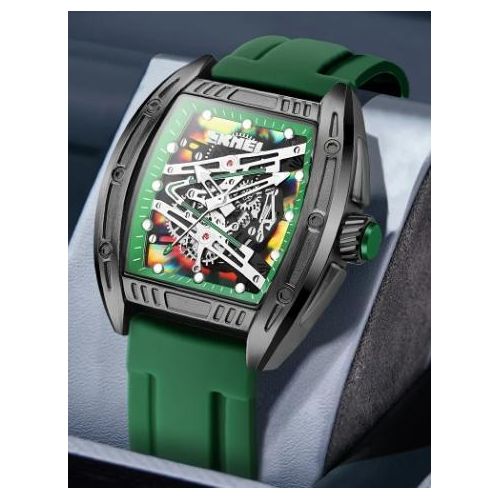 2026 New Mens Square Dial Luminous Digital Watch green