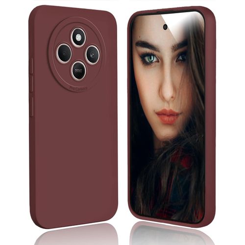 Soft Silicone Back Cover for Xiaomi Redmi 14C - Maroon, anti-fingerprint, anti-scratch, durable silicone case