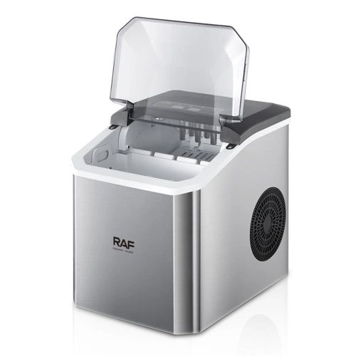 Ice Maker, Machine - Counter Top Ice Machine for Home Use - Makes Cubes in 10 Minutes - 15kg Ice in 24 Hours - Barreled Water Inlet Method for Home Kitchen