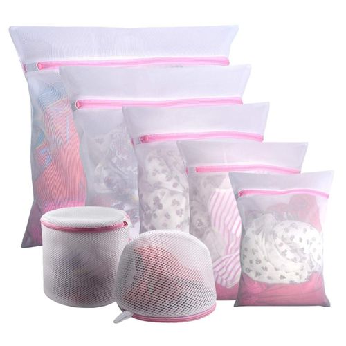 6 Pcs Washing Machine Protective Mesh Laundry Bags, Reuse Durable Washing Machine Bag for Delicates Blouse, Hosiery, Underwear, Bra, Lingerie and Baby Clothes