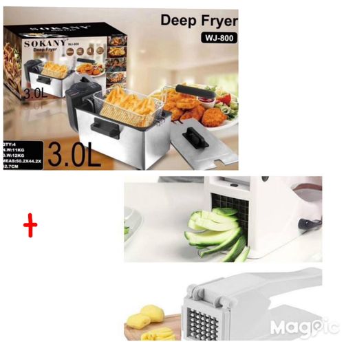 Deep Fryer 3.0Lt 2000W + Free Chips Cutter