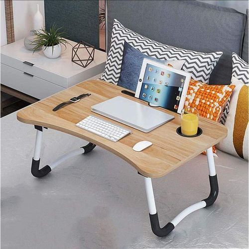 Lap Desk Foldable Bed Table Portable Multi-Function Lap Bed Tray Table With Storage Drawer And Cup Slot
