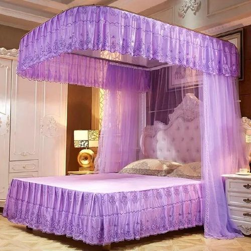 TWO Stand Mosquito Net With Portable Metallic Stand - PURPLE 5*6,6*6