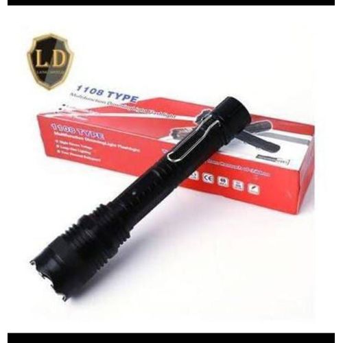 Big Shock Torch 1108 Type Self-Defense Flashlight Portable Aeronautical Aluminum Body Rechargeable Long-Life Battery IndoorOutdoor Security