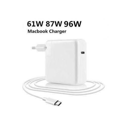 PD USB-C Laptop Fast Charger, Power Supply Adapter For MacBook Pro - White