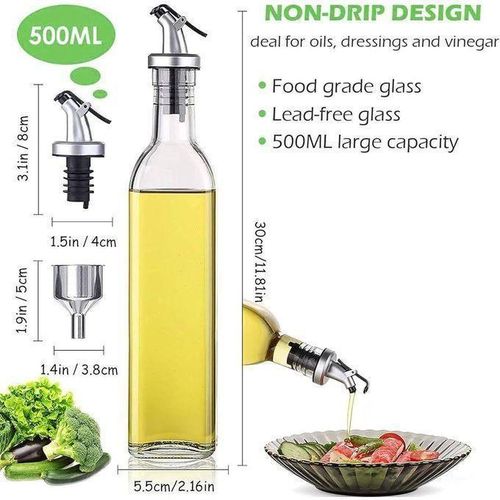 500ml Glass Oil Bottle Oil Dispenser Bottle Vinegar Bottle