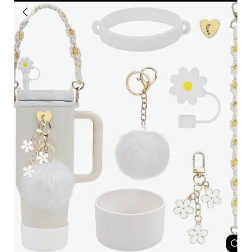 White Stanley Cup Accessories Kit –Tumbler Upgrade Accessories Set (No Cup Included)