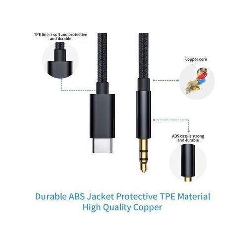 Usb Type C To 3.5mm Aux Audio Cable Headset Speaker Headphone Jack Adapter Car Aux